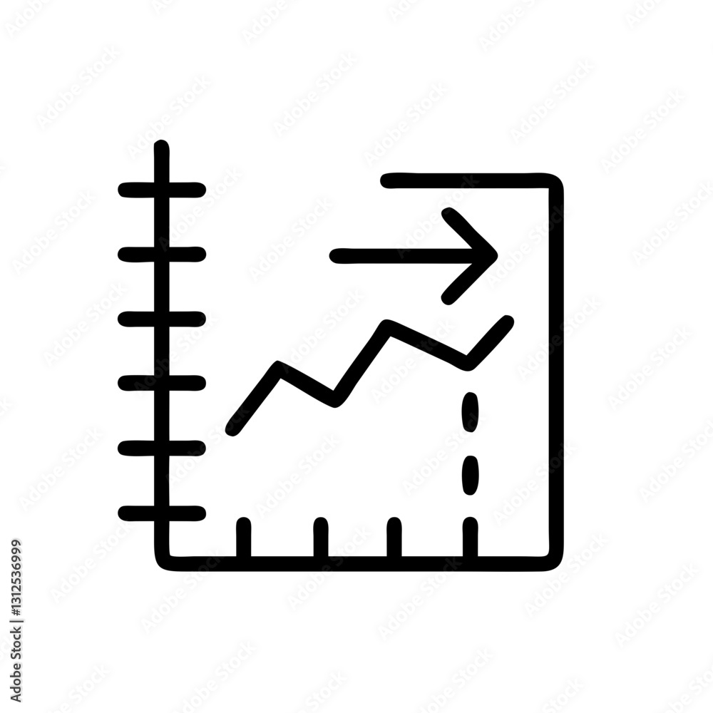 Graph icon showing growth with upward trend, analytical concept Graph icon showing growth with upward trend, analytical concept