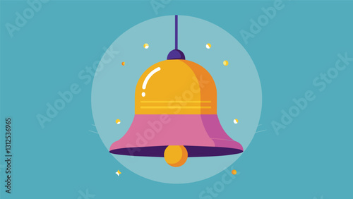 The soft ping of the bell guides you to take a moment for yourself amidst the chaos of the day.. Vector illustration