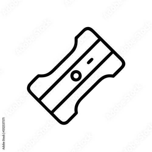 Sharpener icon with clean lines, minimalistic stationery concept