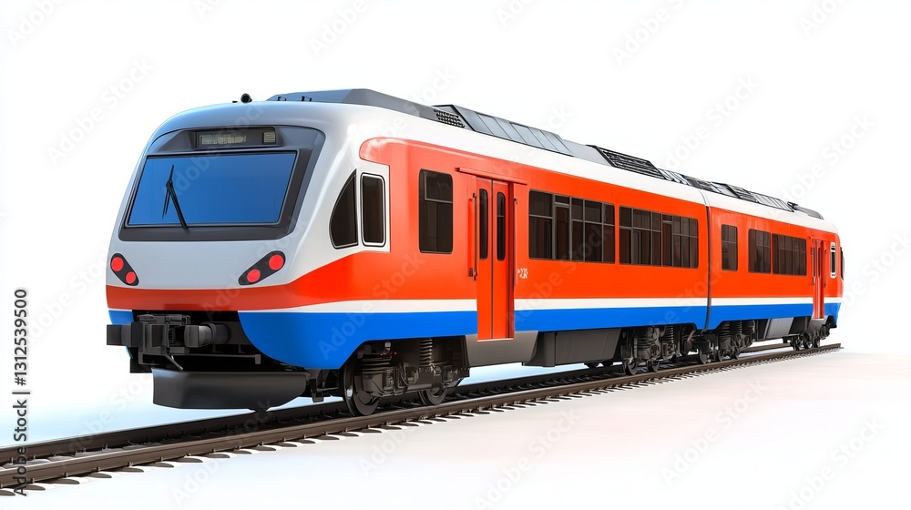A suburban electric train, isolated on a white background A suburban electric train, isolated on a white background