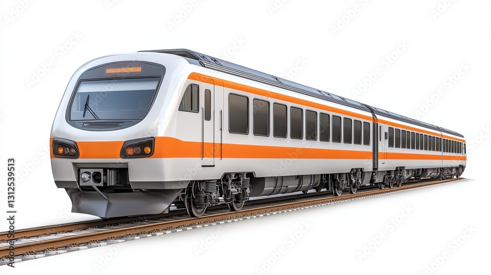 A suburban electric train, isolated on a white background A suburban electric train, isolated on a white background