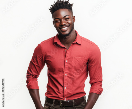 happy african man isolated