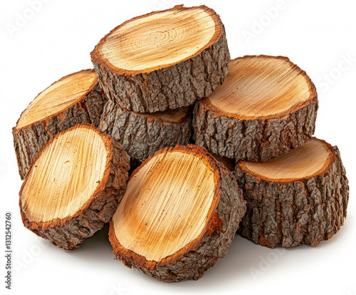 pile of wood isolated