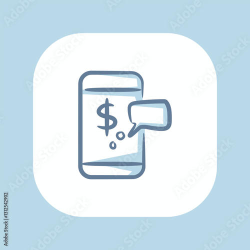Hand-drawn Mobile Payment Notification, freestyle icon