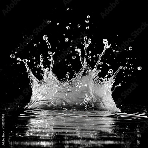 water splash isolated on black