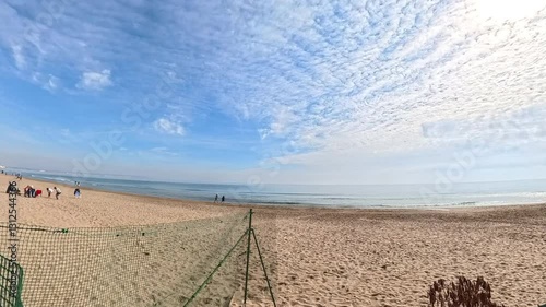 Timelapse of the beach Playa de La Marina,  Elche, Alicante, Spania