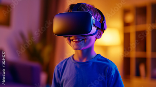 Innovative VR Learning Experience for Kids in Cozy Living Space photo