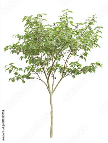 Short Elderberry Tree With Thin Branches and Lush Green Foliage