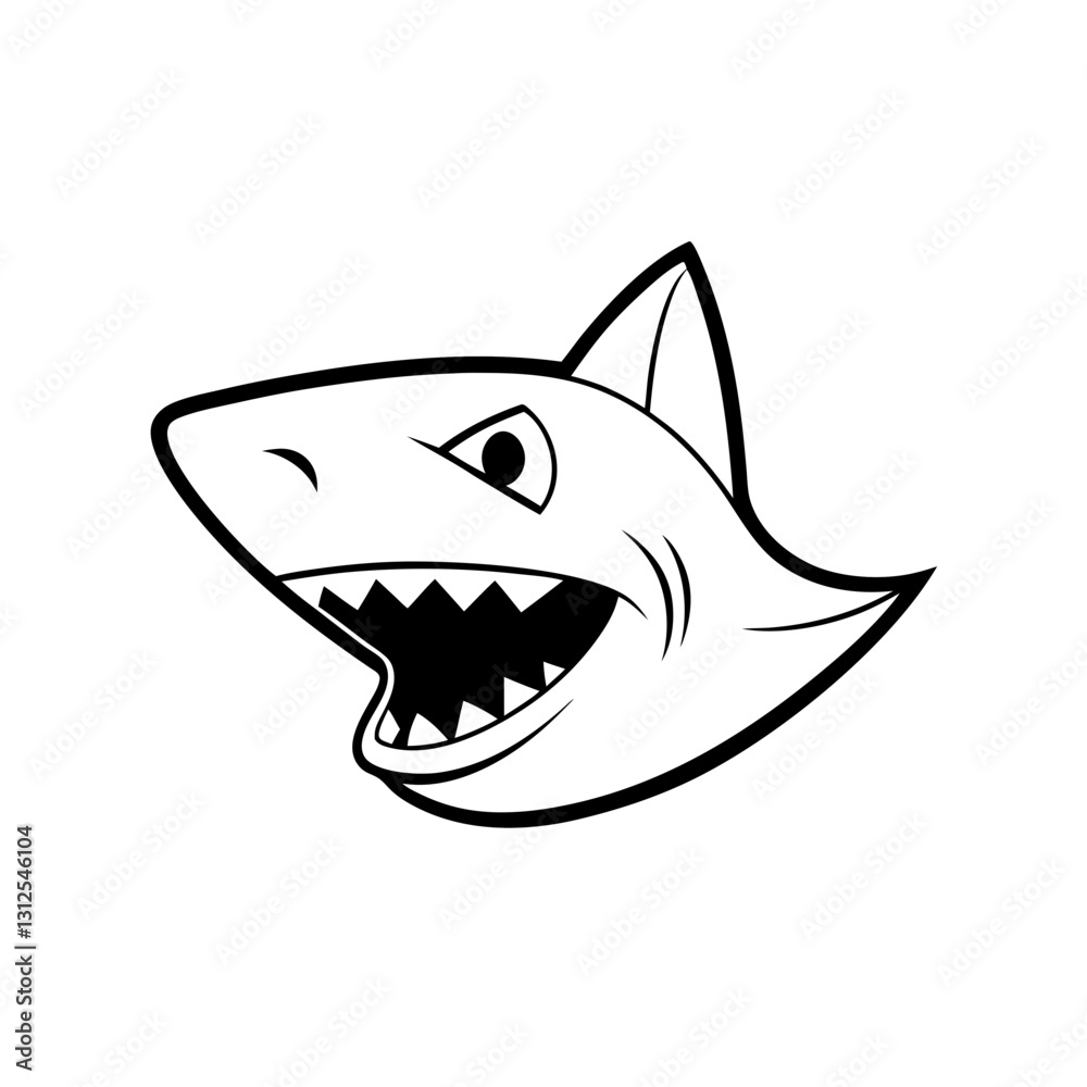 vector illustration of cartoon shark vector illustration of cartoon shark