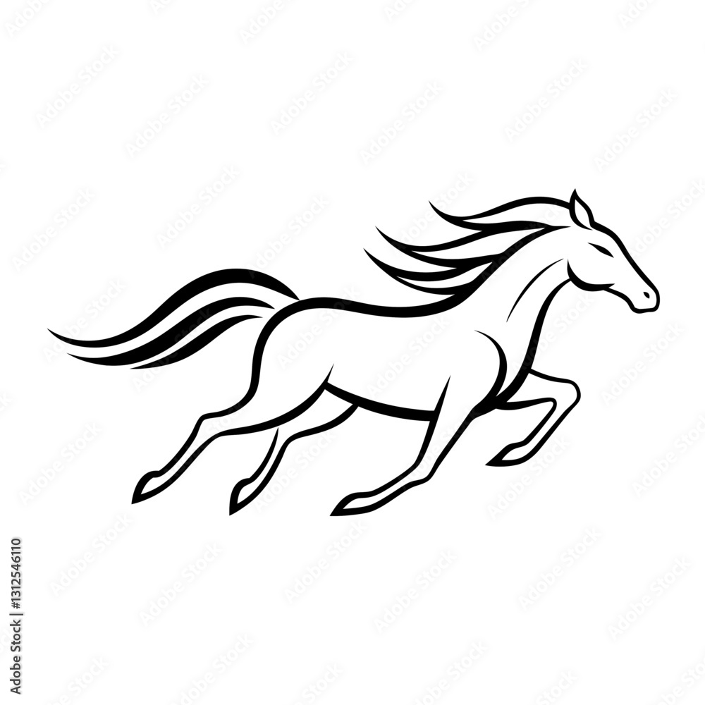 Fototapeta premium horse silhouette vector illustration