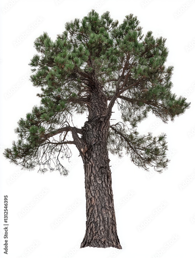Fototapeta premium Tall Black Pine Tree Isolated on White Background for Design Use