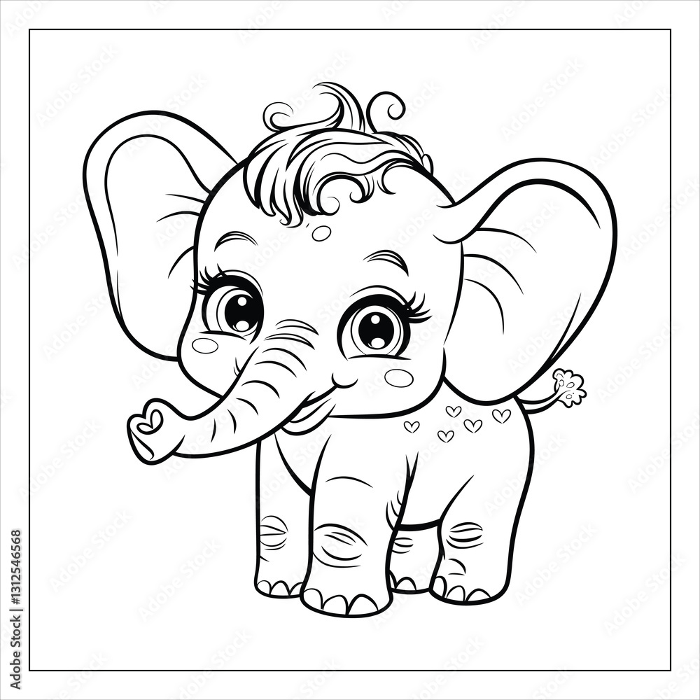 Fototapeta premium Elephant Coloring Page Outline