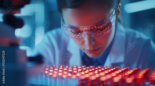 Wallpaper Mural Female researcher in high-tech lab conducting pharmaceutical study Torontodigital.ca