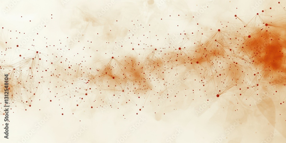 Abstract composition with interconnected nodes and splashes of orange on a light background highlighting creativity in digital art Abstract composition with interconnected nodes and splashes of orange on a light background highlighting creativity in digital art