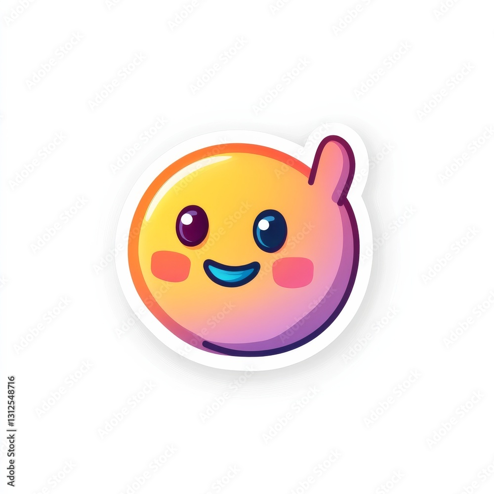 Smiling Gradient Emoji with Antenna, Cute and Playful for Digital Stickers and Illustrations. Smiling Gradient Emoji with Antenna, Cute and Playful for Digital Stickers and Illustrations.