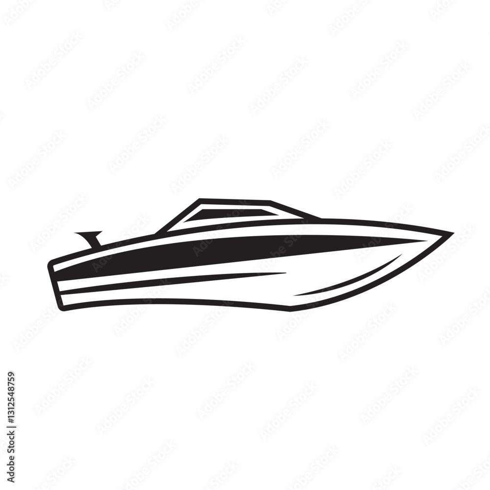 Boat silhouettes vector, boat icon on white background.