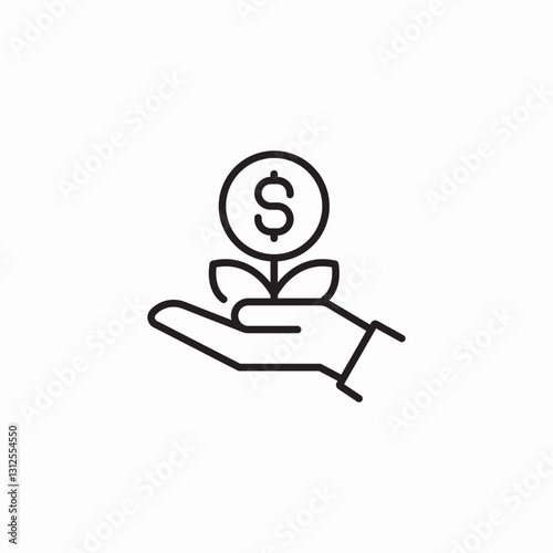 financial growth assistance icon sign vector