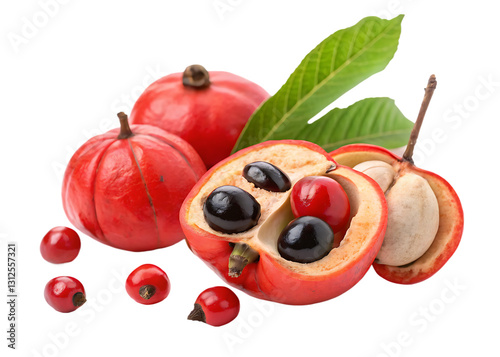 red guarana isolated on white background PNG.AI GENERATED