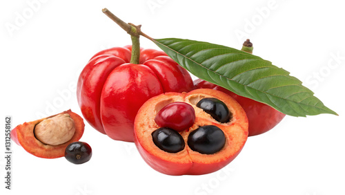 red guarana isolated on white background PNG.AI GENERATED