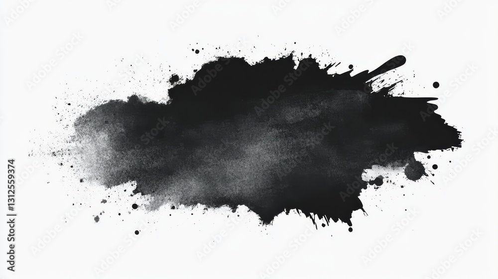 Fototapeta premium Abstract Black Ink Spatter Composition High-Resolution Image, Black Ink Splatter Texture, ink splash, black background Ink Splash, Abstract Art