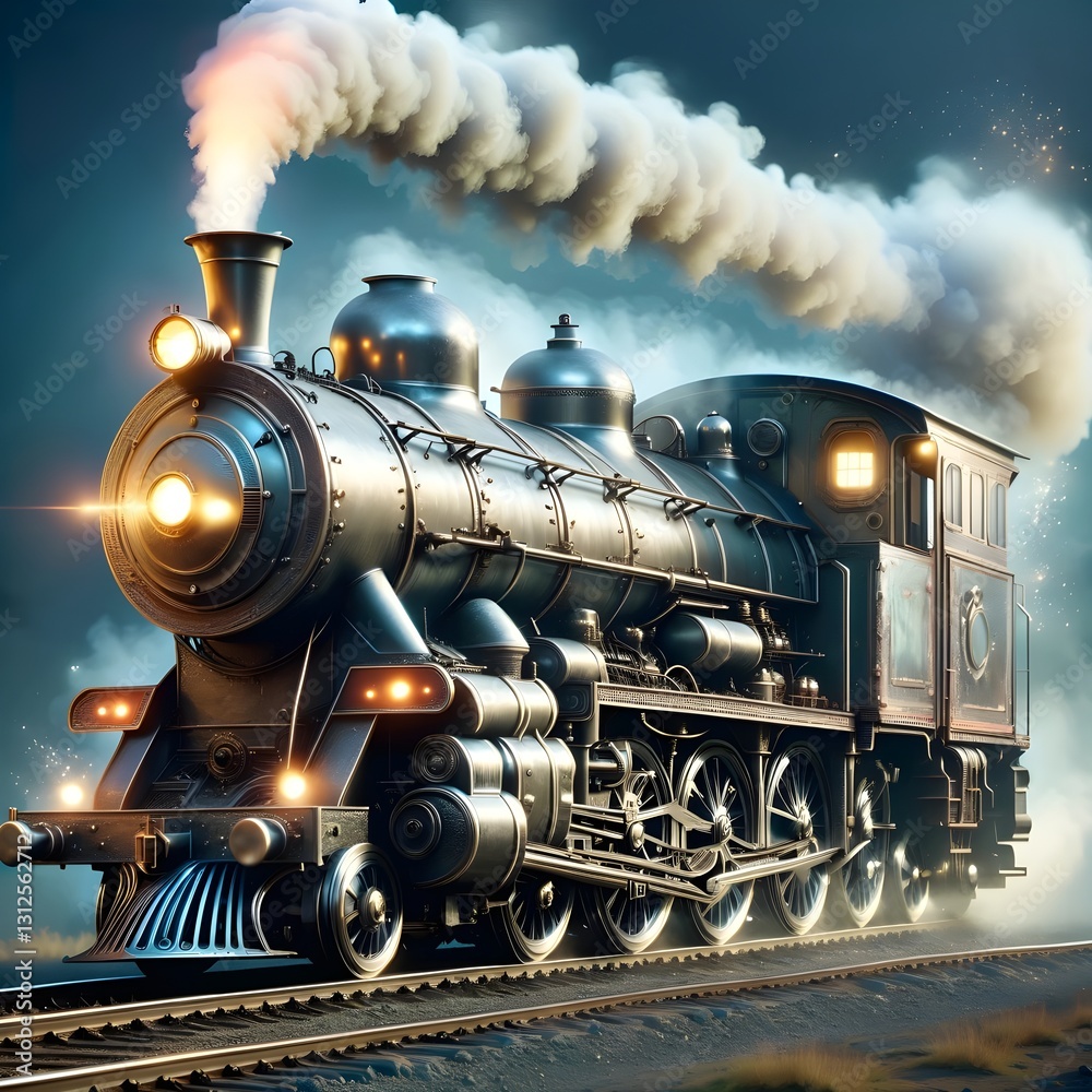 Naklejka premium Old Steam Locomotive