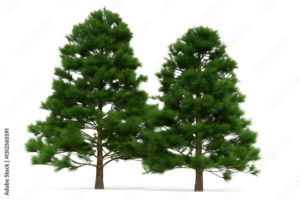 Set of Pinus sylvestris Scotch pine spruce big tall tree isolated on white background as transparent. PNG. AI GENERATED. Set of Pinus sylvestris Scotch pine spruce big tall tree isolated on white background as transparent. PNG. AI GENERATED.