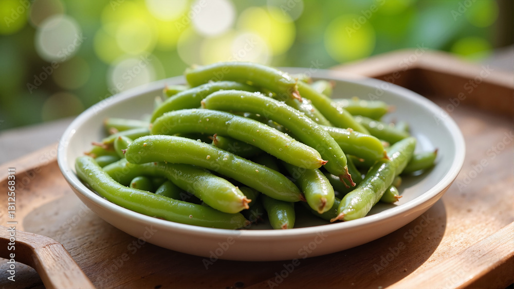 Fresh green beans in wooden bowl for healthy eating blogs, vegetarian recipe websites, fasting meal ideas, nutrition guides, and sustainable food photography Fresh green beans in wooden bowl for healthy eating blogs, vegetarian recipe websites, fasting meal ideas, nutrition guides, and sustainable food photography