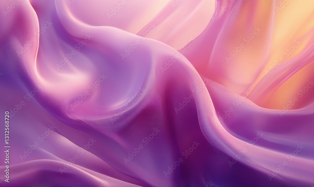 Dynamic flowing purple silk fabric illuminated by soft light, creating depth and an elegant tactile aesthetic, Dynamic flowing purple silk fabric illuminated by soft light, creating depth and an elegant tactile aesthetic,