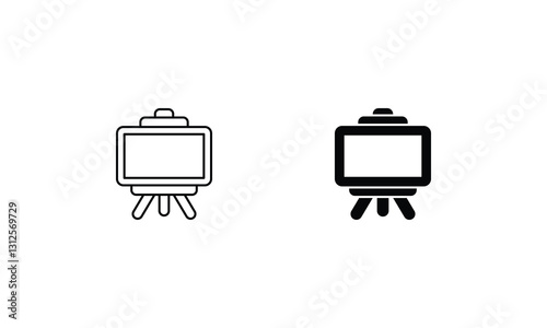 Canvas icons set line and glyph vector stock illustration