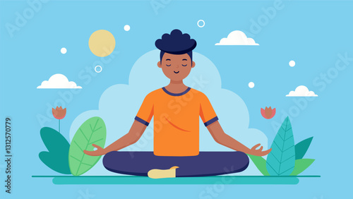 The the guided the client through a guided meditation exercise to promote mindfulness and emotional regulation.. Vector illustration