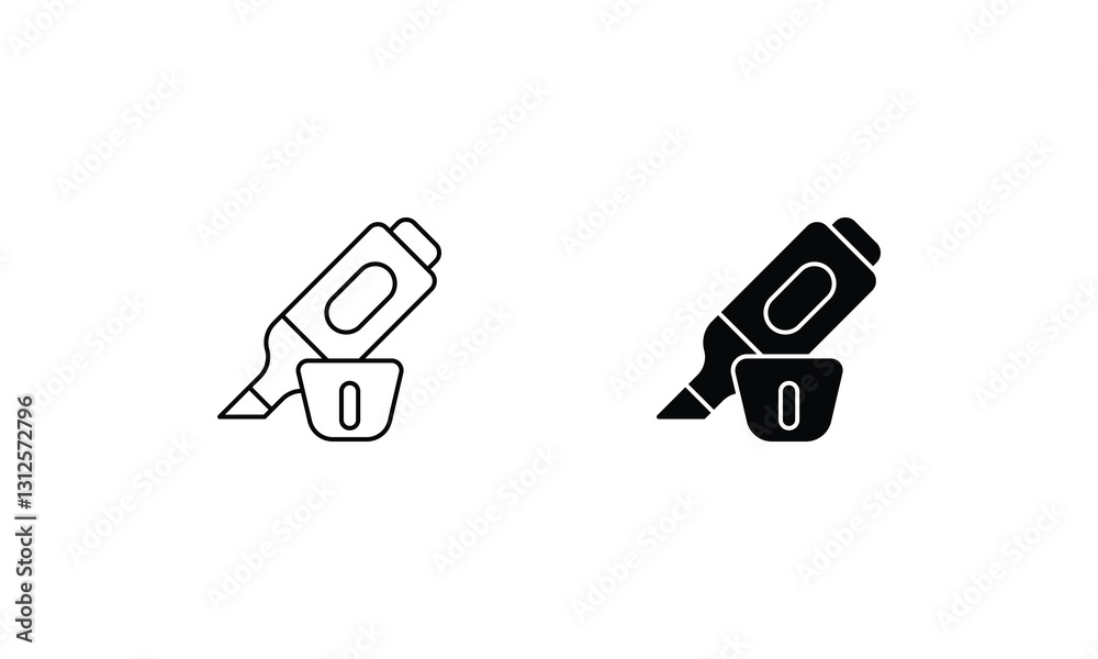 Marker icons set line and glyph vector stock illustration Marker icons set line and glyph vector stock illustration