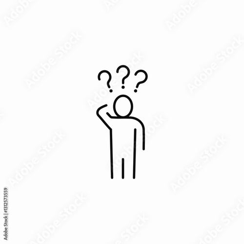 confused questioning icon sign vector
