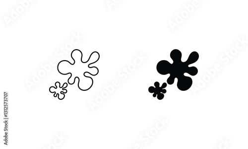 Paint Splash icons set line and glyph vector stock illustration