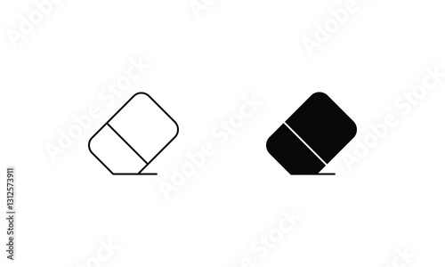 Eraser icons set line and glyph vector stock illustration