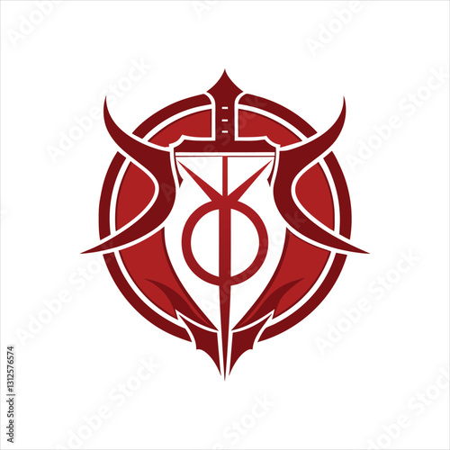 Esoteric Sigil of the Crimson Tide Vector Icon