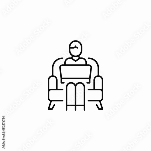 remote work icon sign vector