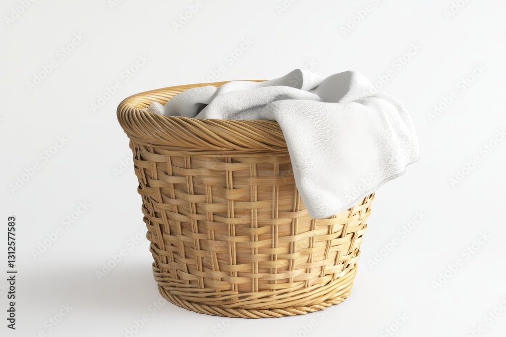 Obraz premium 3D Laundry Basket Isolated and White Background