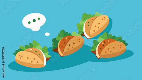 The warm scent of freshly baked pita pockets filled with falafel and crisp lettuce wafts through the air as the group discusses their favorite. Vector illustration