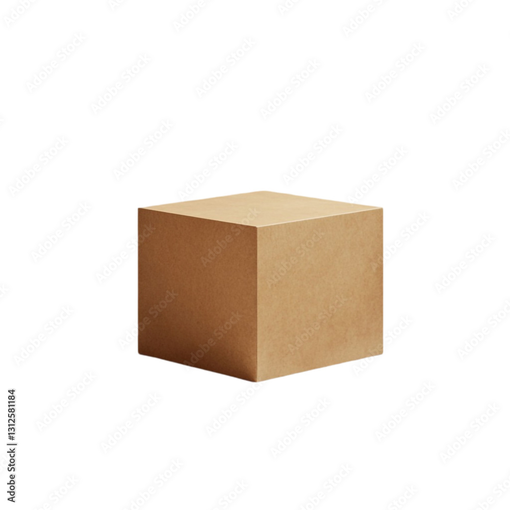 A simple brown cardboard box sits on a white background anticipation and potential are suggested, A simple brown cardboard box sits on a white background anticipation and potential are suggested,