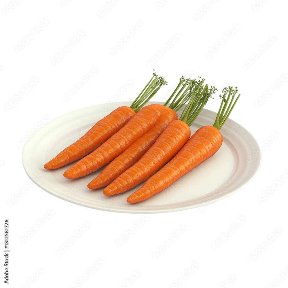 Fresh Carrots on a White Plate a healthy and vibrant snack Fresh Carrots on a White Plate a healthy and vibrant snack