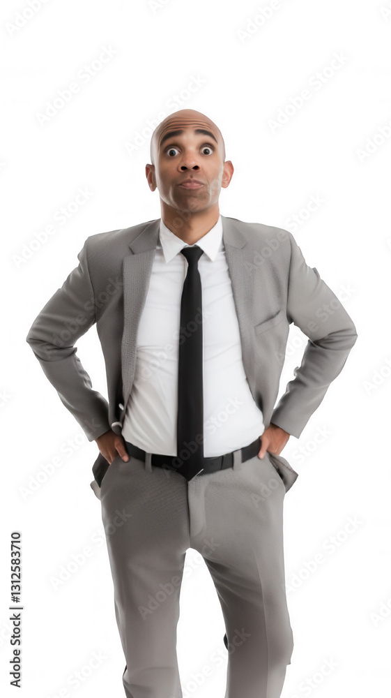 PNG surprised businessman in suit with funny expression on white or transparent background. PNG surprised businessman in suit with funny expression on white or transparent background.