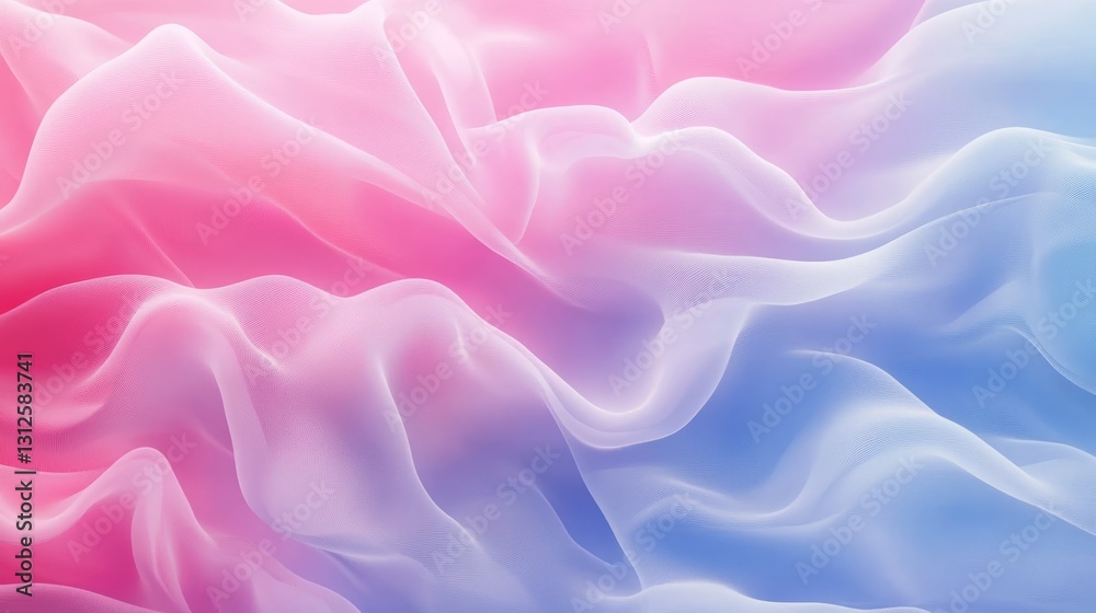 Obraz premium gradient abstract background with smooth flowing waveforms in pink and blue, artistic and futuristic, modern and elegant design