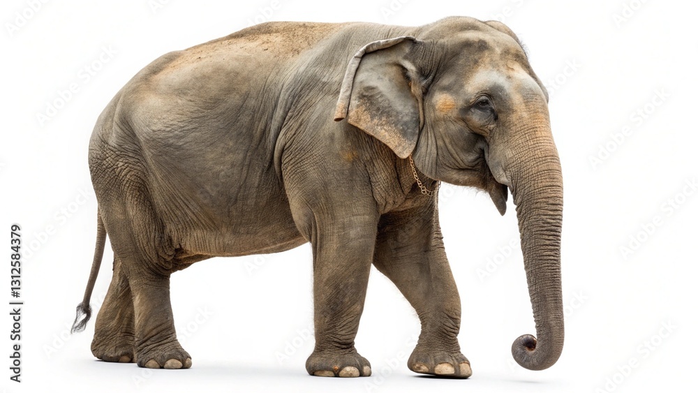 Fototapeta premium Asia Elephant On White Background