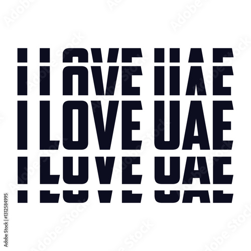 This is I love UAE Typography Design.