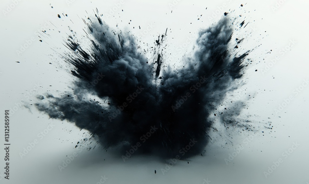 big explosion with black smoke big explosion with black smoke