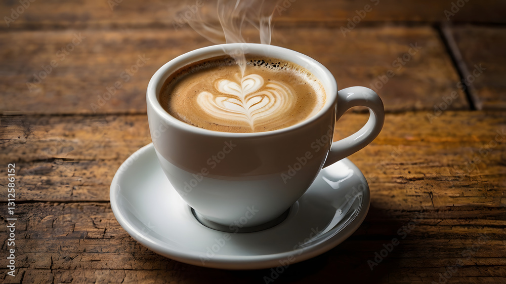 Fototapeta premium cup of coffee on the table, ai generated