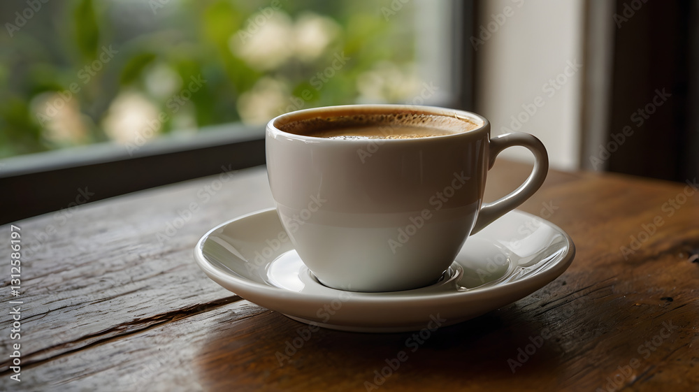 Fototapeta premium cup of coffee on the table, ai generated