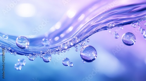 gradient blue and purple abstract background with floating bubbles and smooth curved patterns, sleek and futuristic, artistic and vibrant composition