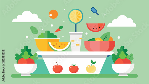 Whether youre in the mood for soing light and refreshing or hearty and filling our interactive salad bar has got you covered.. Vector illustration