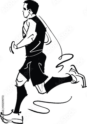 Vector illustration of running men